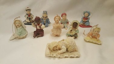 &acirc;��Picture Perfect Babies&acirc;�� Doll Ornaments By Yolanda Bello/Ashton-Drake-Lot Of 10