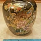 Vintage Black MCI JAPAN VASE Japanese Pheasants Peacocks Bird Urn Flower Flo