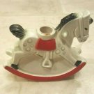 Vintage 1975 Goebel Porcelain 3.25x3.5" Rocking Horse 1/2" Candle Holder