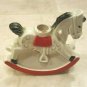 Vintage 1975 Goebel Porcelain 3.25x3.5" Rocking Horse 1/2" Candle Holder