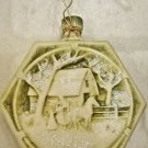 Unique Vintage Country Scene Ornament Christmas Tree Hand Paint Horses Ice Skate
