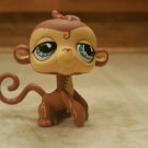 LPS Littlest Pet Shop #485 Brown/Tan Monkey w/Fancy Blue Eyes Teardrop Pupils