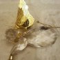 Vint 1994 Roman Inc. Plastic Crystal Angel Gold Mtl Wings Halo Holiday Ornament
