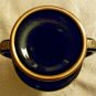 Vintage Neofitou Hand Made in Greece 24k Gold Trim Black Vase, 7"