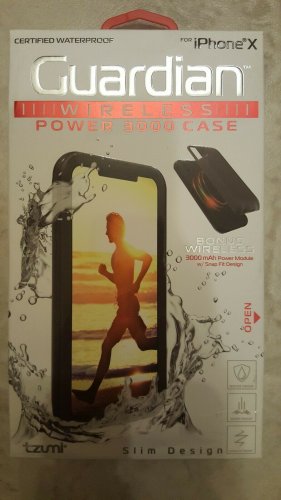 Black Guardian Wireless Pwr 3000 Case Powerbank iPhone X Waterproof Slim Cover