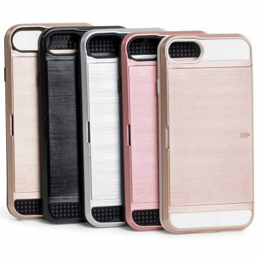 Metallic Rose Slider Storage Case for IPhone for 8, 7, 6/6S Rose Gold, & Pop Soc