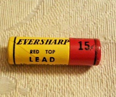 Vintage EVERSHARP Red Top LEAD 15&Acirc;&cent; MEDIUM BLACK Standard 1-3/8" PENCIL Lead