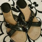 Cole Haan Black Cross Strap Slide Sandals
