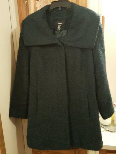 Women's Alfani Green Teal Wool Blend Winter Pea Coat Jacket, Size XL