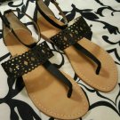 Women's Ivanka Trump Black Flat Sandals, Size 8