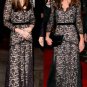 Kate Middleton-Style Replica Black Lace Maxi Formal Evening Gown Dress