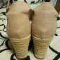 Unisa Women's Espadrille Wedge Eyelet Sandal Size 9 Tan Taupe/Cognac Color