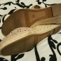 Unisa Women's Espadrille Wedge Eyelet Sandal Size 9 Tan Taupe/Cognac Color