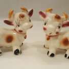Vintage Rust And White Cows Salt And Pepper Shakers, Asian-Look
