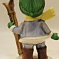 Winter Holiday Snow Figurine Ceramic NAPCOWARE Boy 3.5" Holding Skis 948