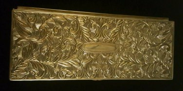 Godinger Keepsake Jewelry Box Rectangle Heavy Silver Plate Ornate Des'n 9x3.5x2
