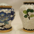Cloisonne Mini Collectibles, Black Vase, White Vase, White Jar w/Lid, Lot 3