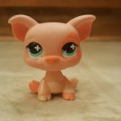 LPS Littlest Pet Shop  #622 Pink Pig Aqua Blue Eyes Polka Dot Ears 2006