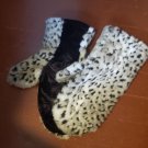 Leopard Faux Fur Mittens One Size