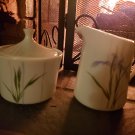 Corning Corelle USA Shadow Iris Pattern Sugar Bowl And Creamer Set