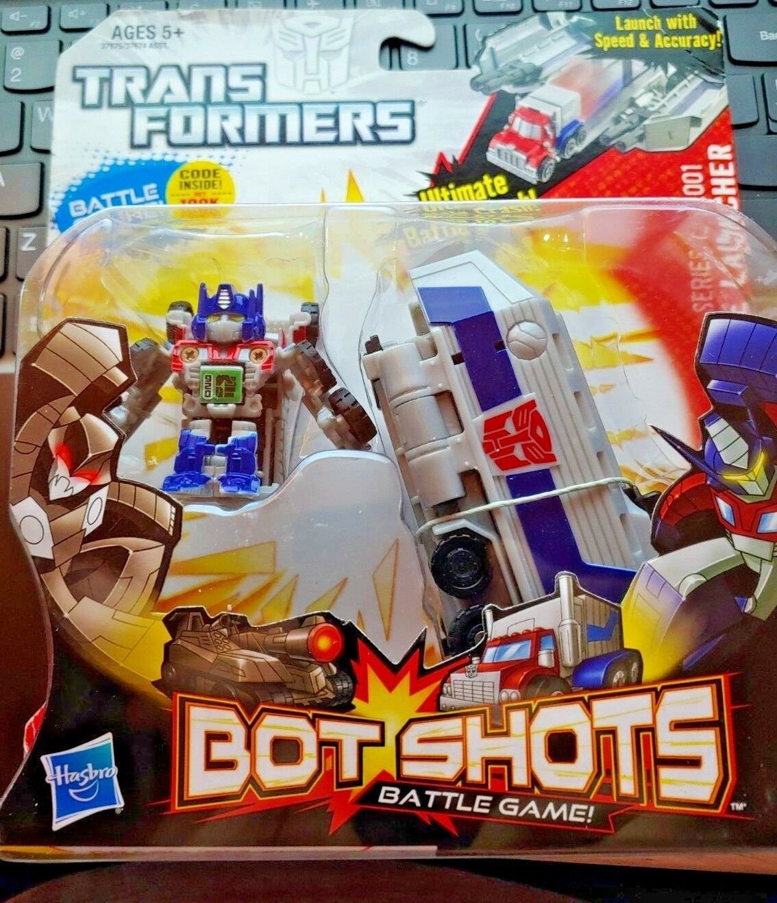 Transformers Bot Shots Battle Game Series 1 Optimus Prime Launcher