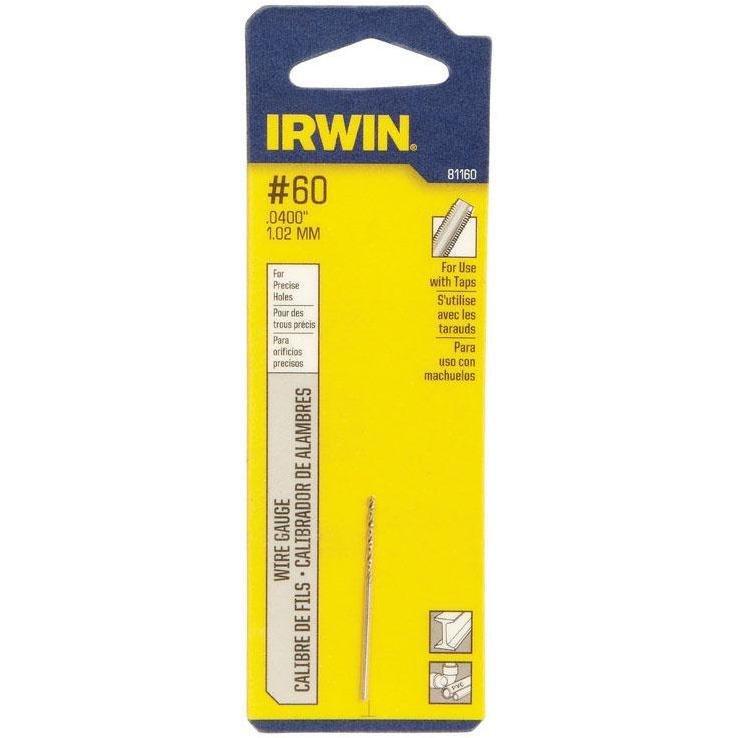 Irwin  No.60  Dia. x 1-5/8  L High Speed Steel  Wire Gauge Bit  Straight Shank  1 pc.