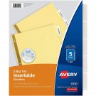 WorkSaver Big Tab Reinforced Dividers With Clear Tabs, 5-Tab, Letter, Buff