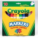 Non-Washable Markers, Broad Point, Classic Colors, 10/Set