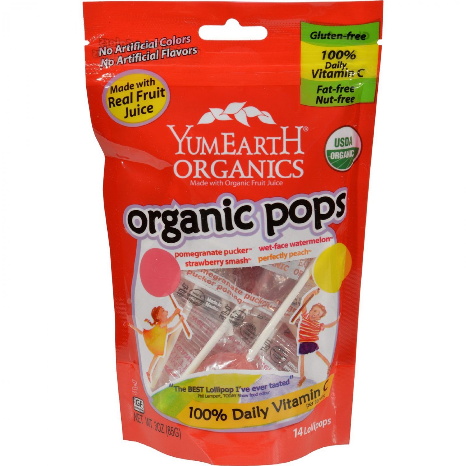 Yummy Earth Organic Lollipops Assorted Flavors - 3 oz - Case of 6