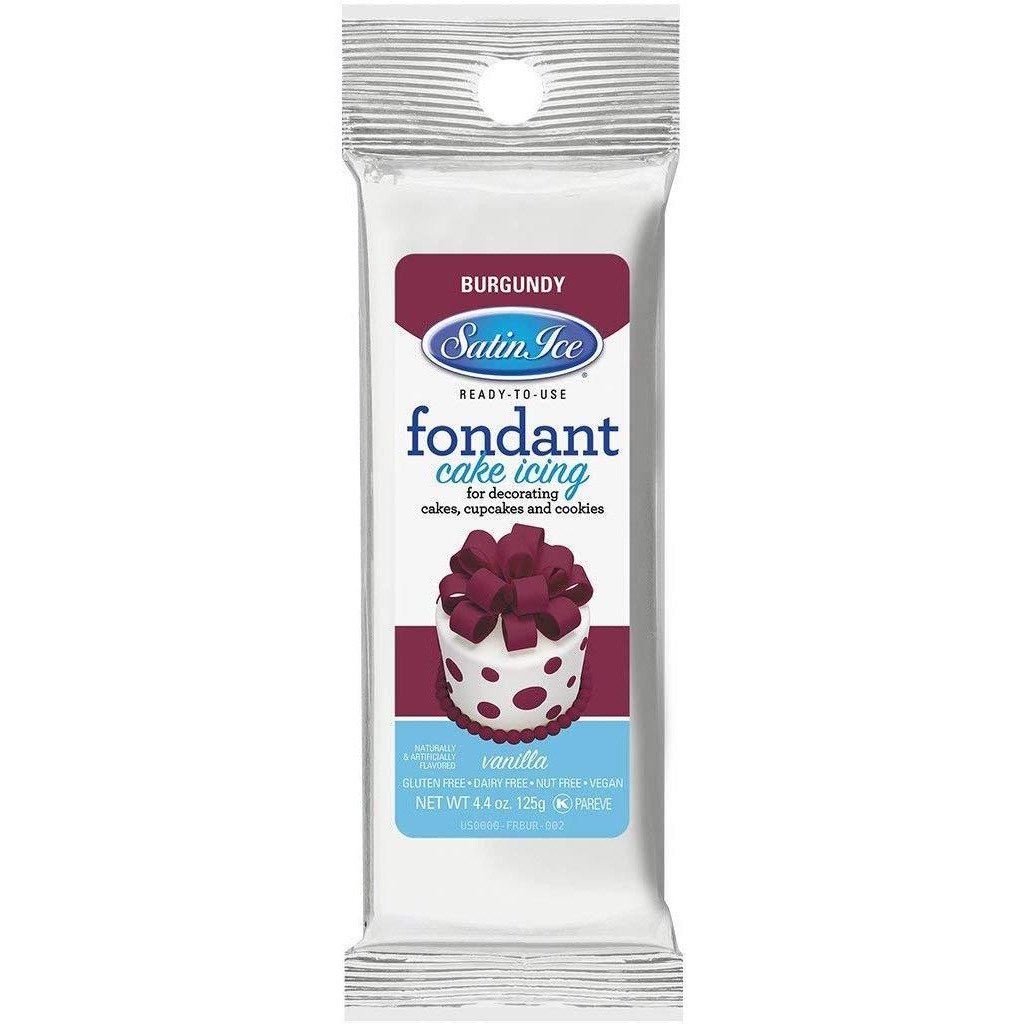 Satin Ice Burgundy Vanilla Fondant A 4.4oz Packet