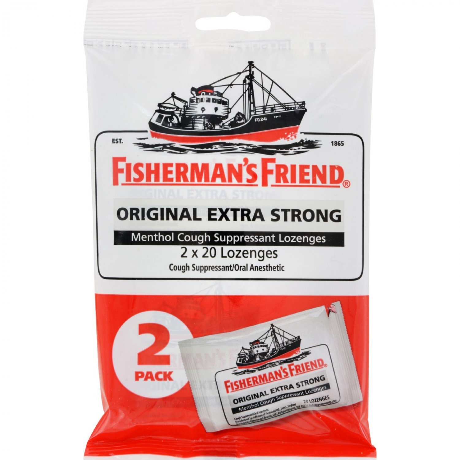 Fisherman's Friend Lozenges - Original Extra Strong - Dsp - 40 ct - 1 Case