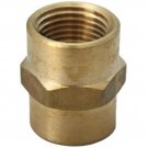JMF  1/2 in. Dia. x 3/8 in. Dia. FPT To FPT  Yellow Brass  Reducing Coupling