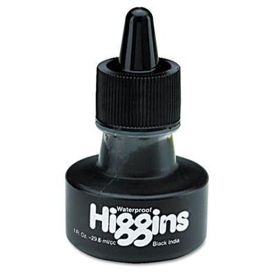 Higgins Waterproof India Ink for Art/Technical Pens, Black, 1 oz Bottle