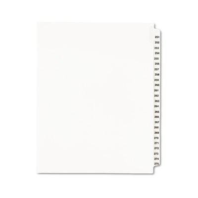 Avery-Style Legal Side Tab Divider, Title: 251-275, Letter, White, 1 Set