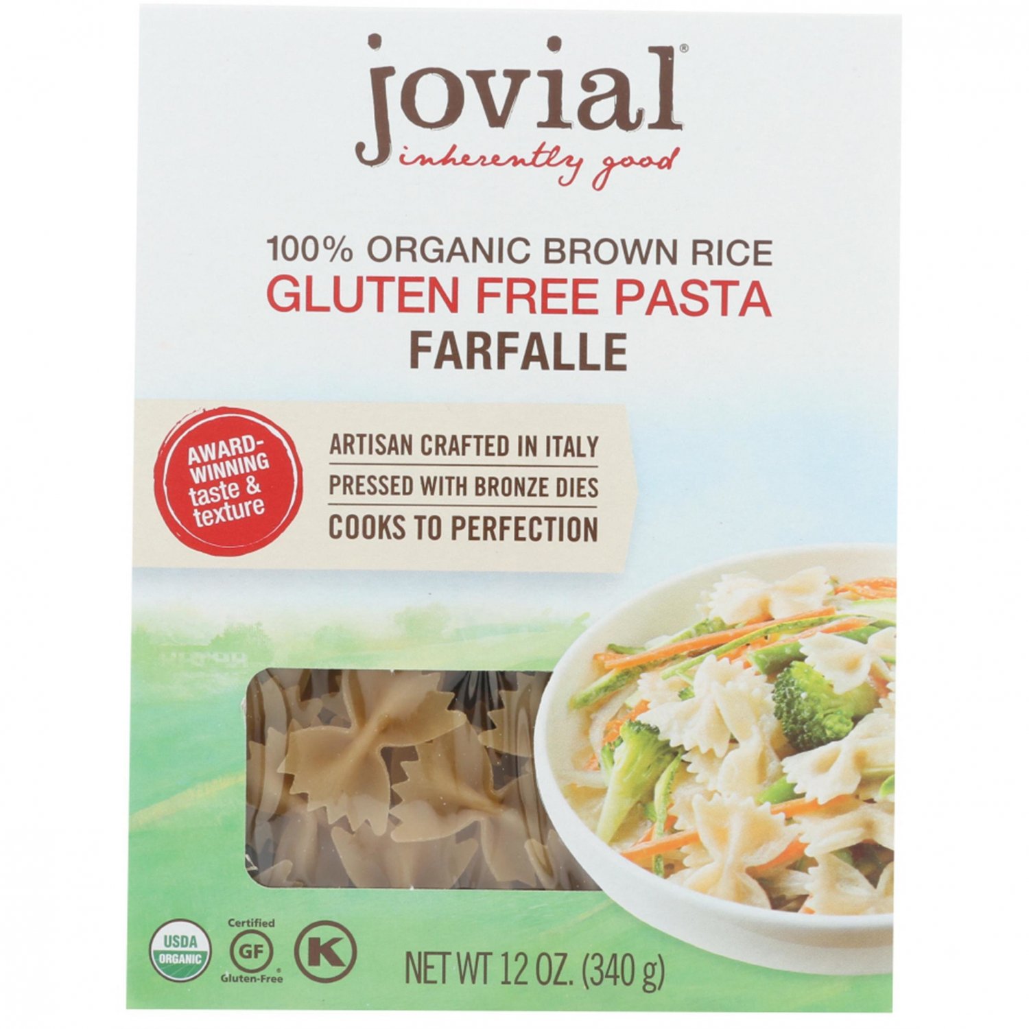 JOVIAL FARFALLE, OG1, BROWN RICE 100% Organic 12/12 OZ