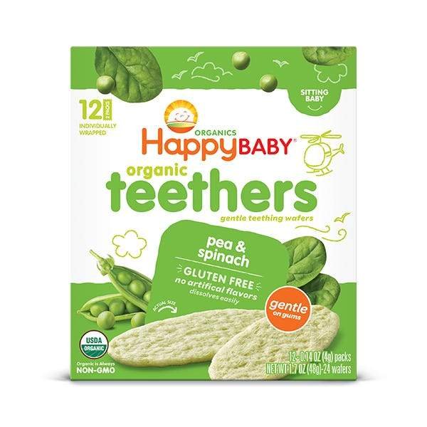 Happy Babby pea & Spinach Teething Wafers 1.7 oz
