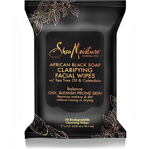 Shea Moisture African Black Soap Facial Wipes 30 ea -