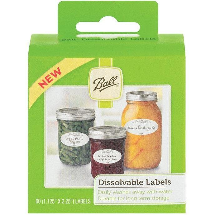 Ball  0 Dissolvable Food Canning Jar Labels Use on Glass or Lid #10734