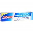 Secure Denture Adhesive Waterproof 12 Hour Holding Power Zinc Free 1.4 oz