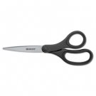 KleenEarth Basic Plastic Handle Scissors, 8"" Length, Pointed, Black