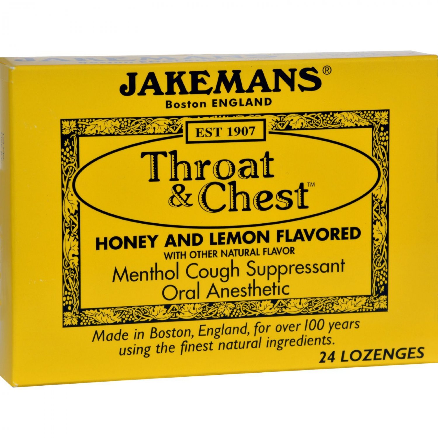 Jakemans Throat and Chest Lozenges - Honey and Lemon - 24 Pack