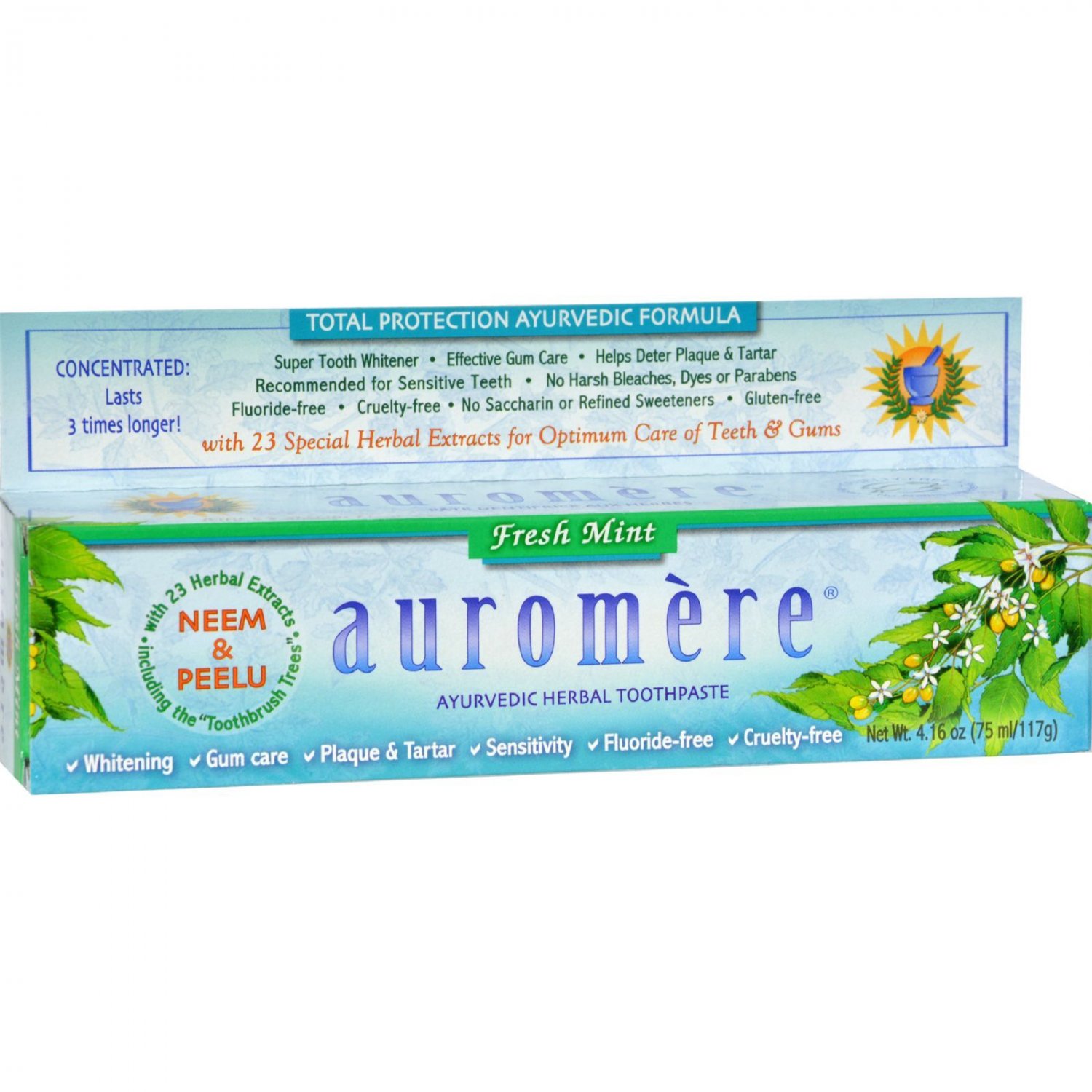 Auromere Toothpaste - Ayurvedic Herbal - Fresh Mint - 4.16 oz