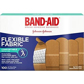 Flexible Fabric Adhesive Bandages, 1"" x 3"", 100/Box