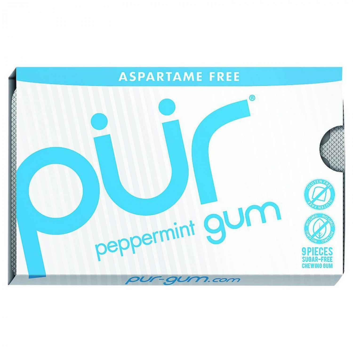 Pur Gum - Peppermint - Aspartame Free - 9 Pieces - 12.6 g - Case of 12