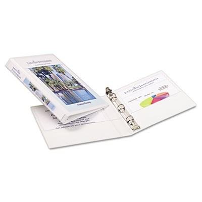 Mini Durable View Binder w/Gap Free Round Rings, 5-1/2 x 8-1/2, 1/2"" Cap., White