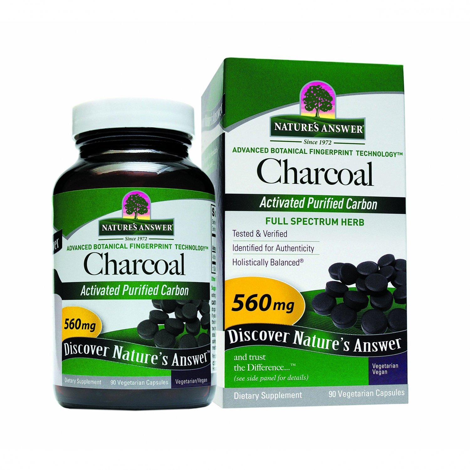 Natures Answer Charcoal - Activated Purified - 90 Softgels