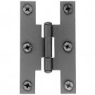Acorn  1-13/16 in. W x 3 in. L Smooth  Black  Iron  H Hinge  2 pk