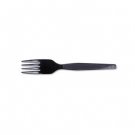Plastic Cutlery, Heavy Mediumweight Forks, Black, 100/Box