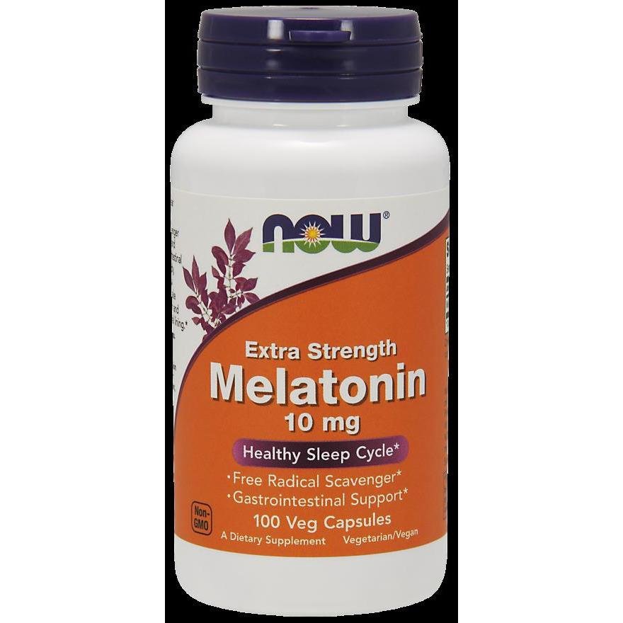 NOW Foods Melatonin 10 mg Extra Strength - 100 Veg Capsules