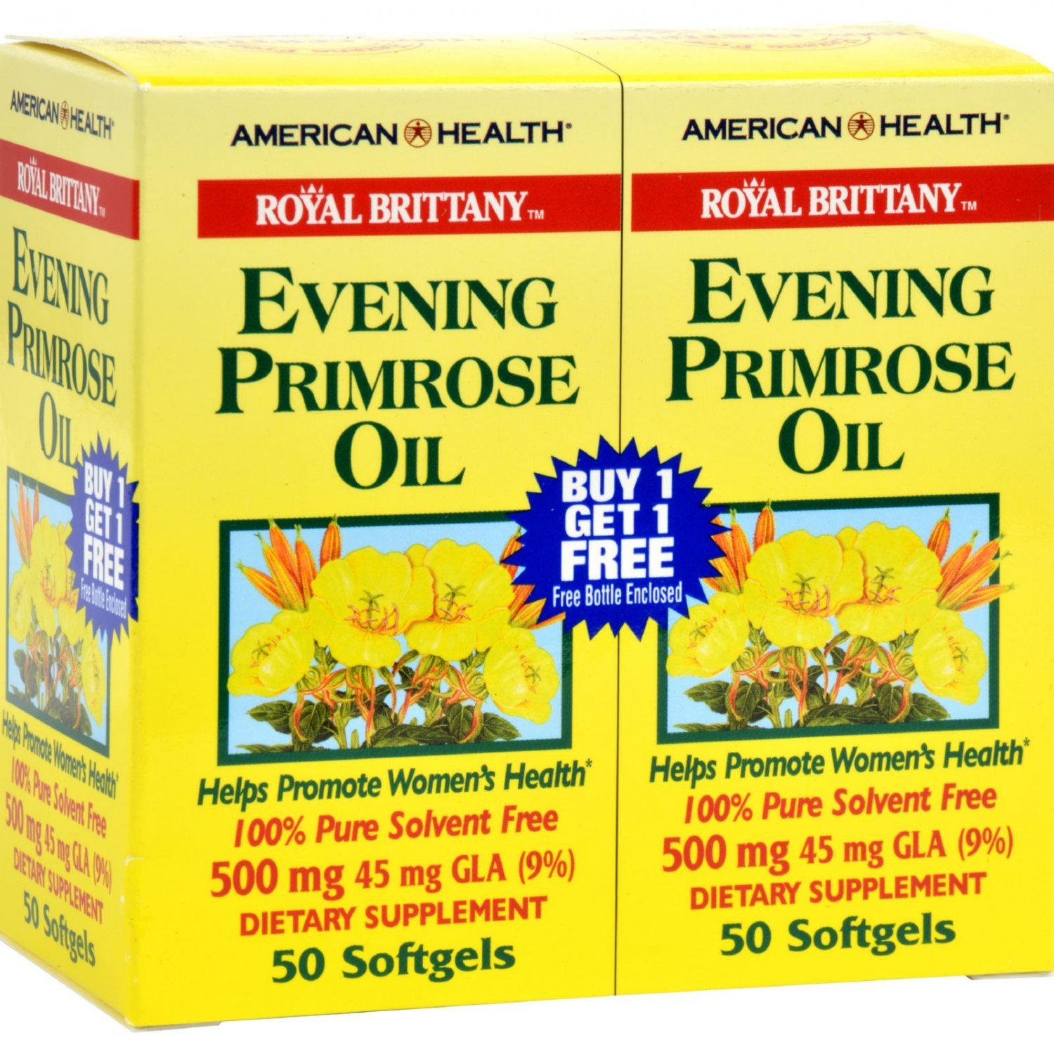 American Health Royal Brittany Evening Primrose Oil Twin Pack - 500 mg - 50+50 Softgels